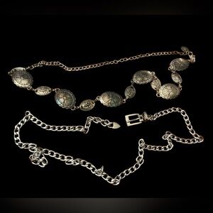 Elegant Silver Chain Belts “Set Of Two”